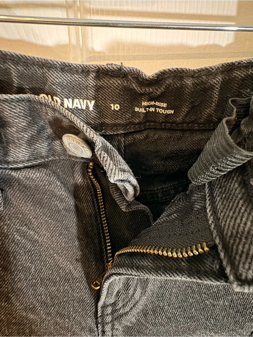 Old Navy Girls Black Distressed and Blue Denim Jean Shorts
